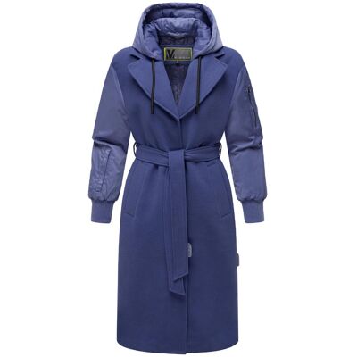 MARIKOO Übergangsmantel mit Bindegürtel "Tjadee 16" Blue Violet S MARIKOO Übergangsmantel mit Bindegürtel "Tjadee 16" Blue Violet S