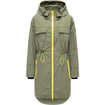MARIKOO Parka leichter Übergangsmantel mit Taillenzugkordeln "Trüffelbonbon 16" Olive Leaf S MARIKOO Parka leichter Übergangsmantel mit Taillenzugkordeln "Trüffelbonbon 16" Olive Leaf S