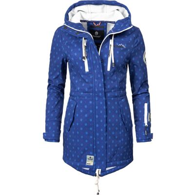 MARIKOO Übergang Softshell-Mantel mit Kapuze "Zimtzicke" Blue Dots M MARIKOO Übergang Softshell-Mantel mit Kapuze "Zimtzicke" Blue Dots M