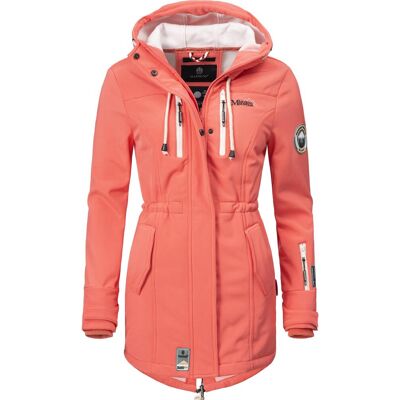 MARIKOO Übergang Softshell-Mantel mit Kapuze "Zimtzicke" Coral L MARIKOO Übergang Softshell-Mantel mit Kapuze "Zimtzicke" Coral L