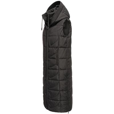 NAVAHOO Extralange Steppweste mit Kapuze "Brezelchen" Black XS NAVAHOO Extralange Steppweste mit Kapuze "Brezelchen" Black XS