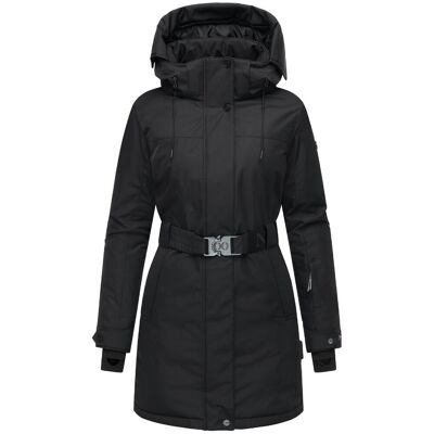 NAVAHOO Parka mit abnehmbarer Kapuze und Taillengürtel "Frostkuss 14" Black S NAVAHOO Parka mit abnehmbarer Kapuze und Taillengürtel "Frostkuss 14" Black S
