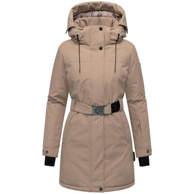 NAVAHOO Parka mit abnehmbarer Kapuze und Taillengürtel "Frostkuss 14" Taupe Grey S NAVAHOO Parka mit abnehmbarer Kapuze und Taillengürtel "Frostkuss 14" Taupe Grey S