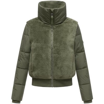 NAVAHOO Plüschjacke mit hohem Kragen "Teddyzone 14" Olive Leaf L NAVAHOO Plüschjacke mit hohem Kragen "Teddyzone 14" Olive Leaf L