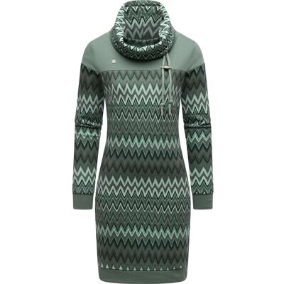 RAGWEAR Jersey Kleid mit Schlauchkragen "Chlloe Zig Zag YOUMODO" Dusty Green M RAGWEAR Jersey Kleid mit Schlauchkragen "Chlloe Zig Zag YOUMODO" Dusty Green M