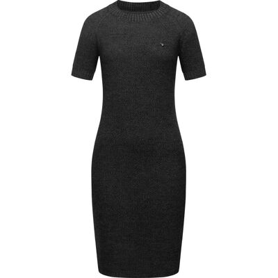 RAGWEAR Kurzärmliges Strickkleid "Kolya" Black M RAGWEAR Kurzärmliges Strickkleid "Kolya" Black M