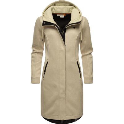 RAGWEAR Lange Übergangsjacke aus Rippstrick "Letti Long Bonded" Ecru 5XL RAGWEAR Lange Übergangsjacke aus Rippstrick "Letti Long Bonded" Ecru 5XL