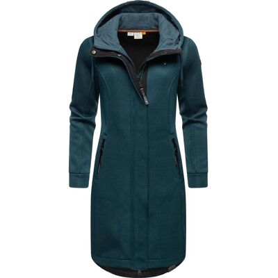 RAGWEAR Lange Übergangsjacke aus Rippstrick "Letti Long Bonded" Petrol M RAGWEAR Lange Übergangsjacke aus Rippstrick "Letti Long Bonded" Petrol M