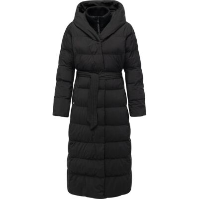 RAGWEAR Langer wasserdichter Wintermantel mit Bindegürtel "Niani Long" Black M RAGWEAR Langer wasserdichter Wintermantel mit Bindegürtel "Niani Long" Black M