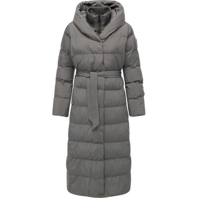 RAGWEAR Langer wasserdichter Wintermantel mit Bindegürtel "Niani Long" Stone Grey S RAGWEAR Langer wasserdichter Wintermantel mit Bindegürtel "Niani Long" Stone Grey S
