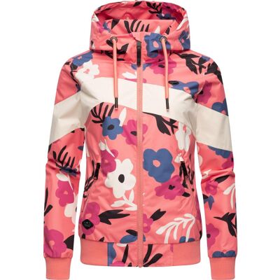 RAGWEAR Leichte wasserdichte Übergangsjacke mit Alloverprint "Nuggie Block Flower" Coral L RAGWEAR Leichte wasserdichte Übergangsjacke mit Alloverprint "Nuggie Block Flower" Coral L