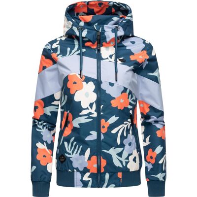 RAGWEAR Leichte wasserdichte Übergangsjacke mit Alloverprint "Nuggie Block Flower" Petrol L RAGWEAR Leichte wasserdichte Übergangsjacke mit Alloverprint "Nuggie Block Flower" Petrol L