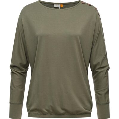 RAGWEAR Leichtes Lamgarm-Shirt mit Knöpfen "Sedda" Olive XXL RAGWEAR Leichtes Lamgarm-Shirt mit Knöpfen "Sedda" Olive XXL