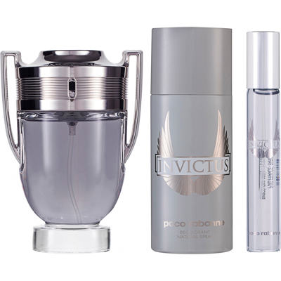 Rabanne Invictus Eau de Toilette Set 100 ml + 10 ml + 150 ml Deodorant Spray Rabanne Invictus Eau de Toilette Set 100 ml + 10 ml + 150 ml Deodorant Spray