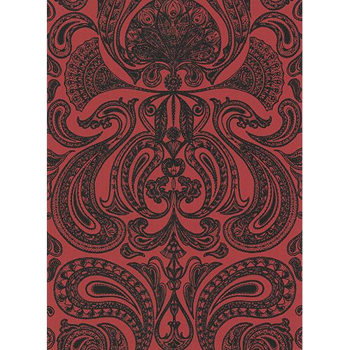 Cole & Son Malabar - Designtapete von Cole and Son - Rot/ Schwarz