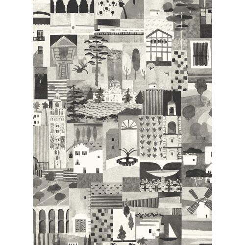 Tres Tintas Tapete Postal - Black and White