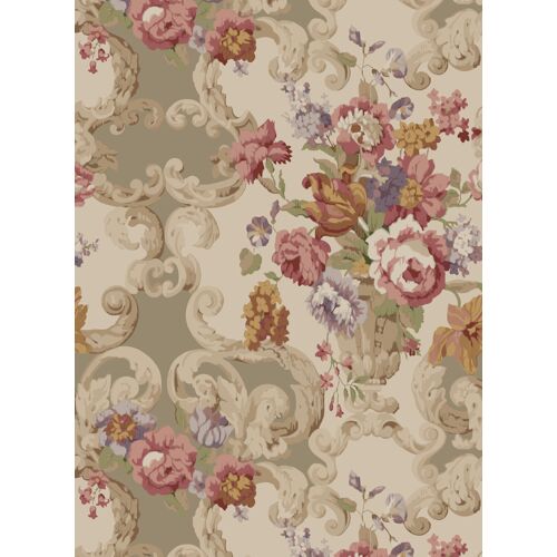 Mulberry Home Tapete Floral Rococo - Red/ Plum