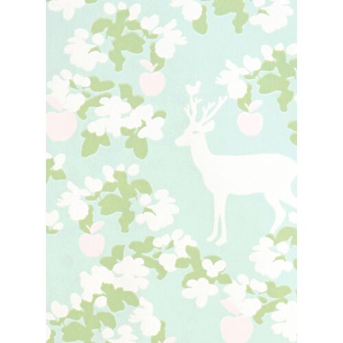 Tapete Apple Garden von Majvillan - Soft Turquoise/ Green