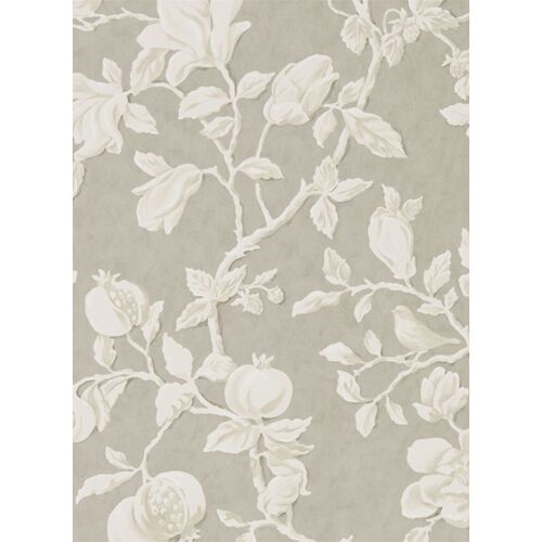 Tapete Magnolia & Pomegranate von Sanderson - Silver/ Linen