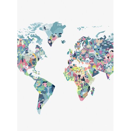 Coordonné Coordonne Wandbild Diversity Map - Snow