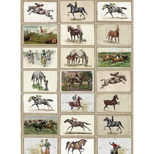 MINDTHEGAP Tapete English Equestrian Stamps - Brown