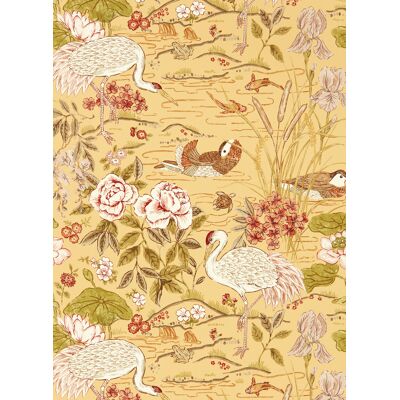 Sanderson Tapete Crane and Frog - Honey/ Olive Sanderson Tapete Crane and Frog - Honey/ Olive