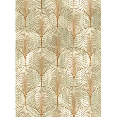 Rebel Walls Tapete Art Deco Palms - Bronze Rebel Walls Tapete Art Deco Palms - Bronze