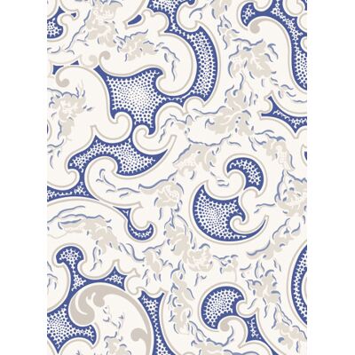 Florale Tapete Volutes von Isidore Leroy - Bleu Florale Tapete Volutes von Isidore Leroy - Bleu