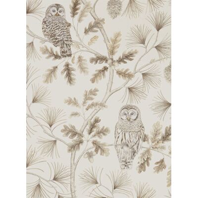 Sanderson Owlswick Tapete - Linen - Breite Schnee-Eulen Design Sanderson Owlswick Tapete - Linen - Breite Schnee-Eulen Design