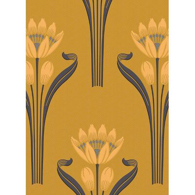 Florale Tapete Tulipes von Isidore Leroy - Jaune Florale Tapete Tulipes von Isidore Leroy - Jaune