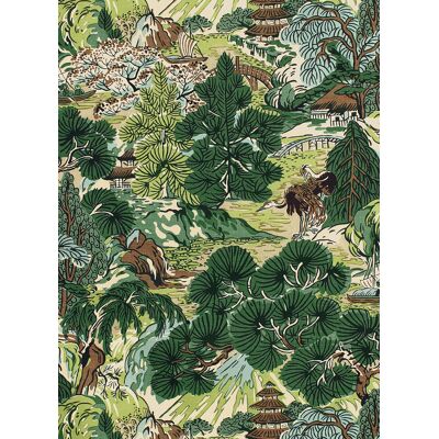 Thibaut Tapete Pagoda Trees - Brown and Green Thibaut Tapete Pagoda Trees - Brown and Green