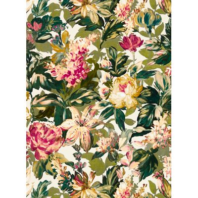 Clarke & Clarke Tapete Lilum - Olive/ Raspberry Clarke & Clarke Tapete Lilum - Olive/ Raspberry
