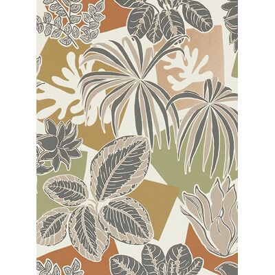 Osborne & Little Tapete Frondoso - Copper/ Charcoal Osborne & Little Tapete Frondoso - Copper/ Charcoal