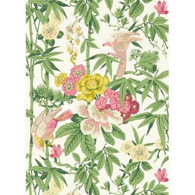 Sanderson Tapete Bamboo and Birds - Scallion Green Sanderson Tapete Bamboo and Birds - Scallion Green