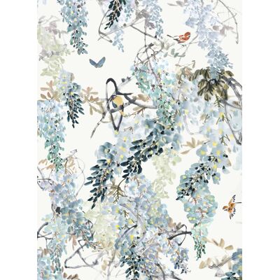 Sanderson Tapete Wisteria Falls - Aqua Sanderson Tapete Wisteria Falls - Aqua