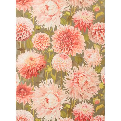 Harlequin Tapete Dahlia - Coral/ Fig Leaf/ Gilver Harlequin Tapete Dahlia - Coral/ Fig Leaf/ Gilver