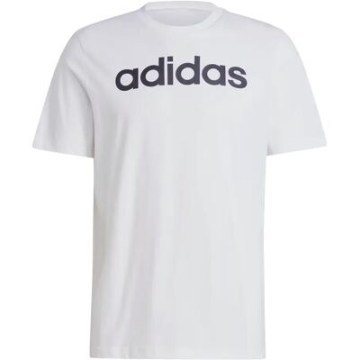 T-Shirt mit gesticktem Logo Linear Single Jersey adidas Essentials Blanc XS male T-Shirt mit gesticktem Logo Linear Single Jersey adidas Essentials Blanc XS male
