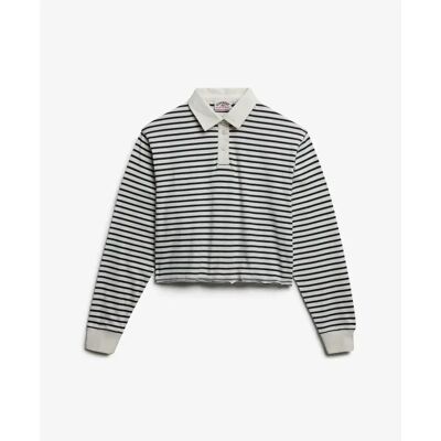 Polo-Shirt, langarm, Damen Superdry Athletic Essentials Stripe Rose 2XS female Polo-Shirt, langarm, Damen Superdry Athletic Essentials Stripe Rose 2XS female