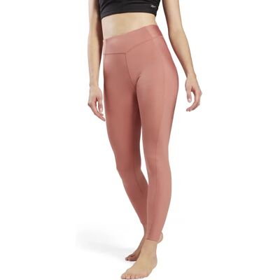 Gerippte Leggings mit hoher Taille Frau Reebok Performance Rosa S female Gerippte Leggings mit hoher Taille Frau Reebok Performance Rosa S female