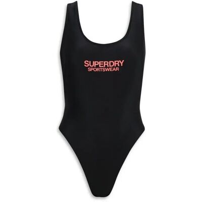 Elastischer Badeanzug mit tiefem Rückenausschnitt für Frauen Superdry Noir XS female Elastischer Badeanzug mit tiefem Rückenausschnitt für Frauen Superdry Noir XS female