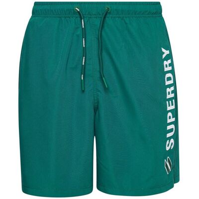 Recycelte Badeshorts mit appliziertem Muster Superdry 48 cm Grün M male Recycelte Badeshorts mit appliziertem Muster Superdry 48 cm Grün M male
