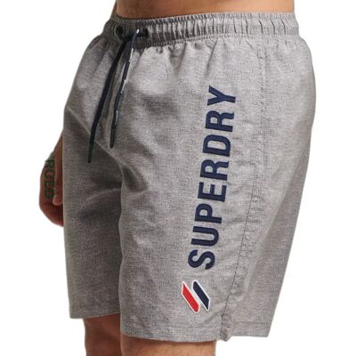 Badeshorts mit appliziertem Muster Superdry Code Gris S male Badeshorts mit appliziertem Muster Superdry Code Gris S male