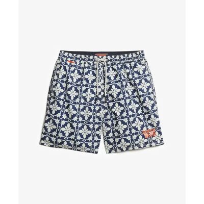 Badehose Superdry Tile Bleu S male Badehose Superdry Tile Bleu S male