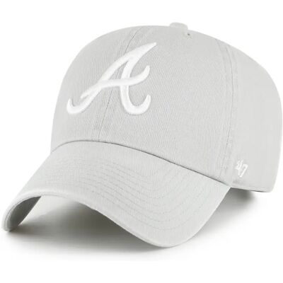47Brand Baseball-Cap Clean Up MLB Braves Gris TU unisex 47Brand Baseball-Cap Clean Up MLB Braves Gris TU unisex