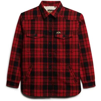 Damen-Karomuster-Schal aus Lammfell Superdry Rouge M female Damen-Karomuster-Schal aus Lammfell Superdry Rouge M female