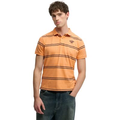 Gestreiftes Poloshirt Superdry Vintage Orange 3XL male Gestreiftes Poloshirt Superdry Vintage Orange 3XL male