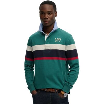 Rugby-Polo mit Bruststreifen Superdry Vintage Vert L male Rugby-Polo mit Bruststreifen Superdry Vintage Vert L male