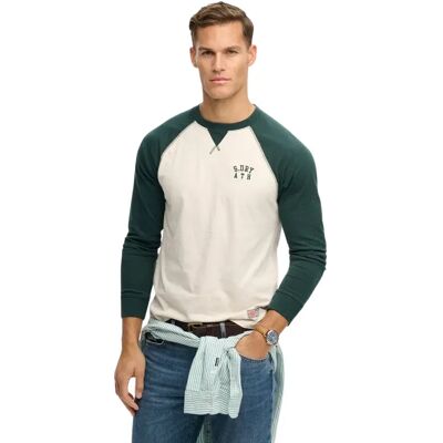 Langarmshirt Superdry Vintage Athletic Vert 2XL male Langarmshirt Superdry Vintage Athletic Vert 2XL male