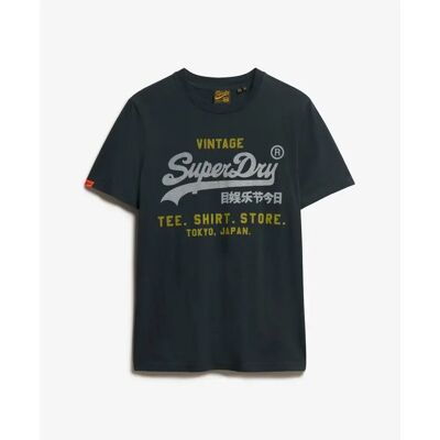 T-Shirt Superdry Vl Heritage Relaxed Bleu 3XL male T-Shirt Superdry Vl Heritage Relaxed Bleu 3XL male
