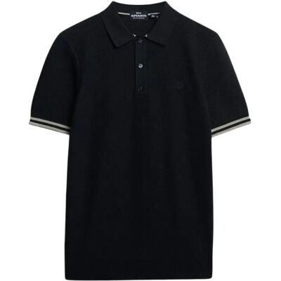 Polo aus strukturierter Wolle Superdry Bleu L male Polo aus strukturierter Wolle Superdry Bleu L male